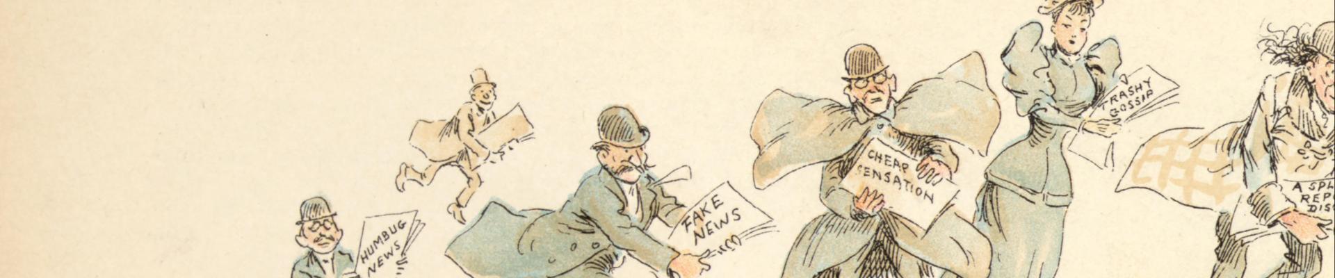 Detail from The Fin de Siècle Newspaper Proprietor, an illustration featured in an 1894 issue of Puck magazine (source: Library of Congress)