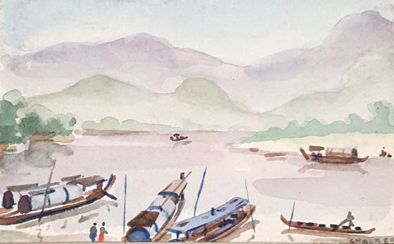 Thailand, 1943-1945, S. Walker, watercolour, State Library of New South Wales, MLMSS 4234